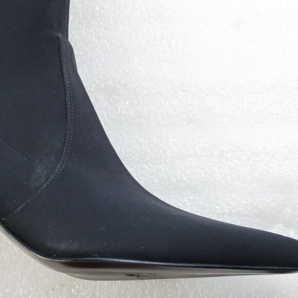 Donald J Pliner Black Stretch Tall Boots Metallic Heel Women's 8.5M 18" Italy VG - Picture 8 of 15